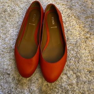 Fendi red flats